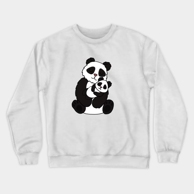 Cute Panda Bear Love Mom and Cub Crewneck Sweatshirt by dukito